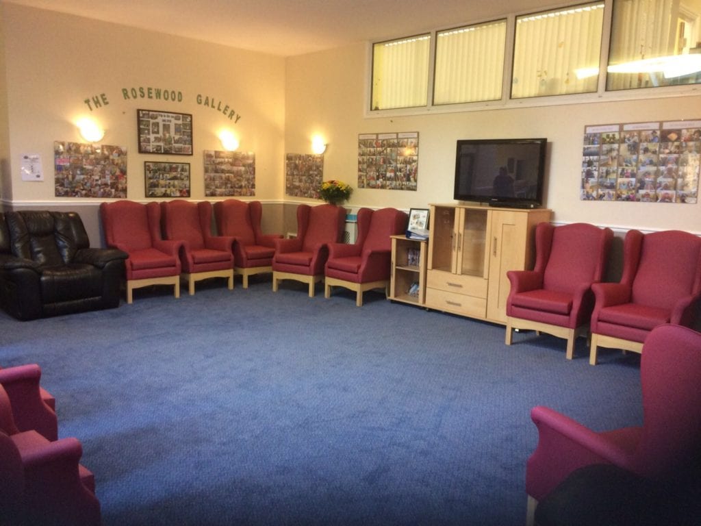 Communal space at Rosewood Care Home