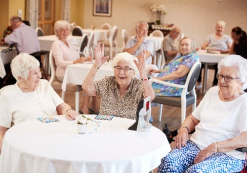 senior woman winning game of bingo