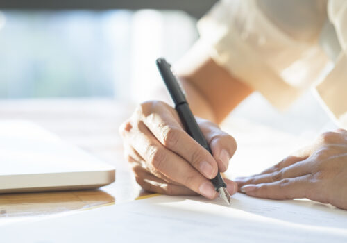 signing a contract