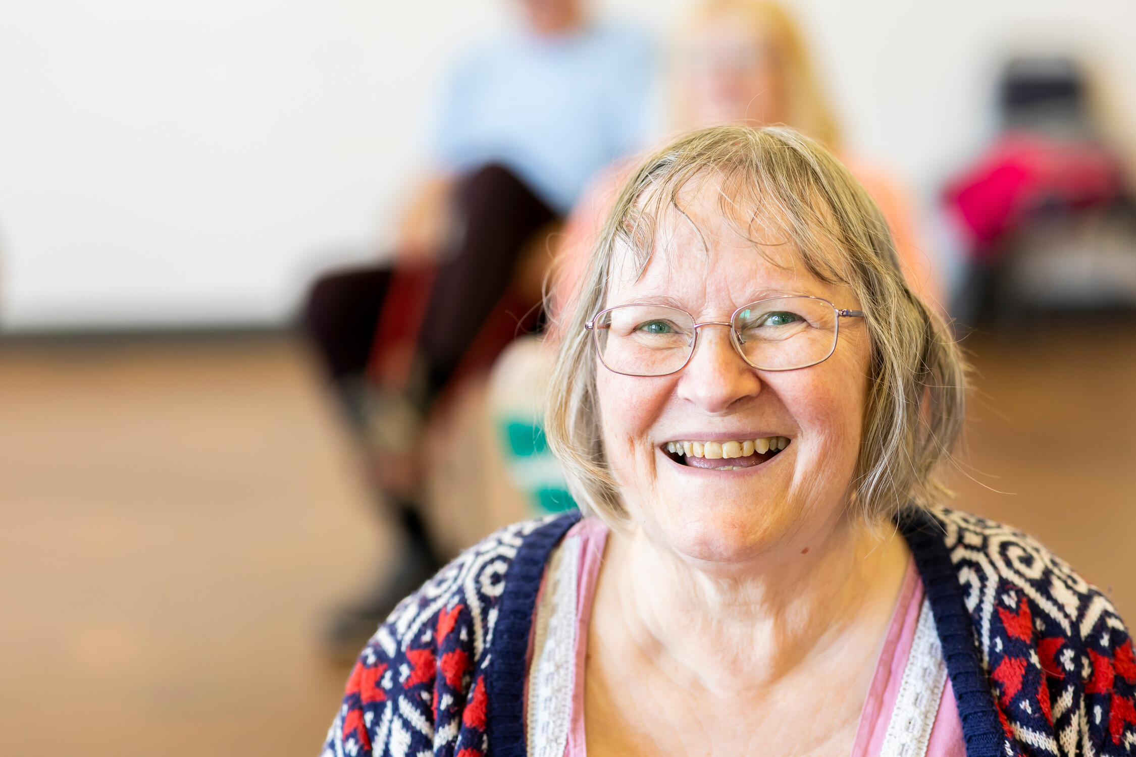 Older lady smiling at camera