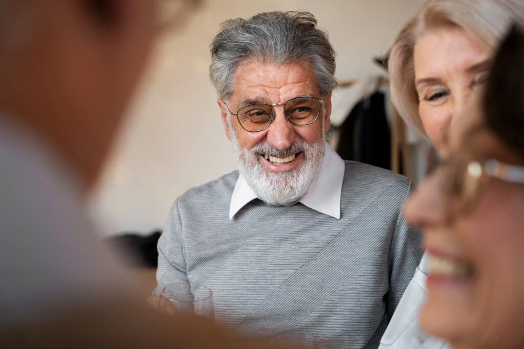 close up of smiling older people