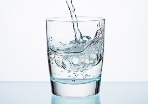 glass of water being filled