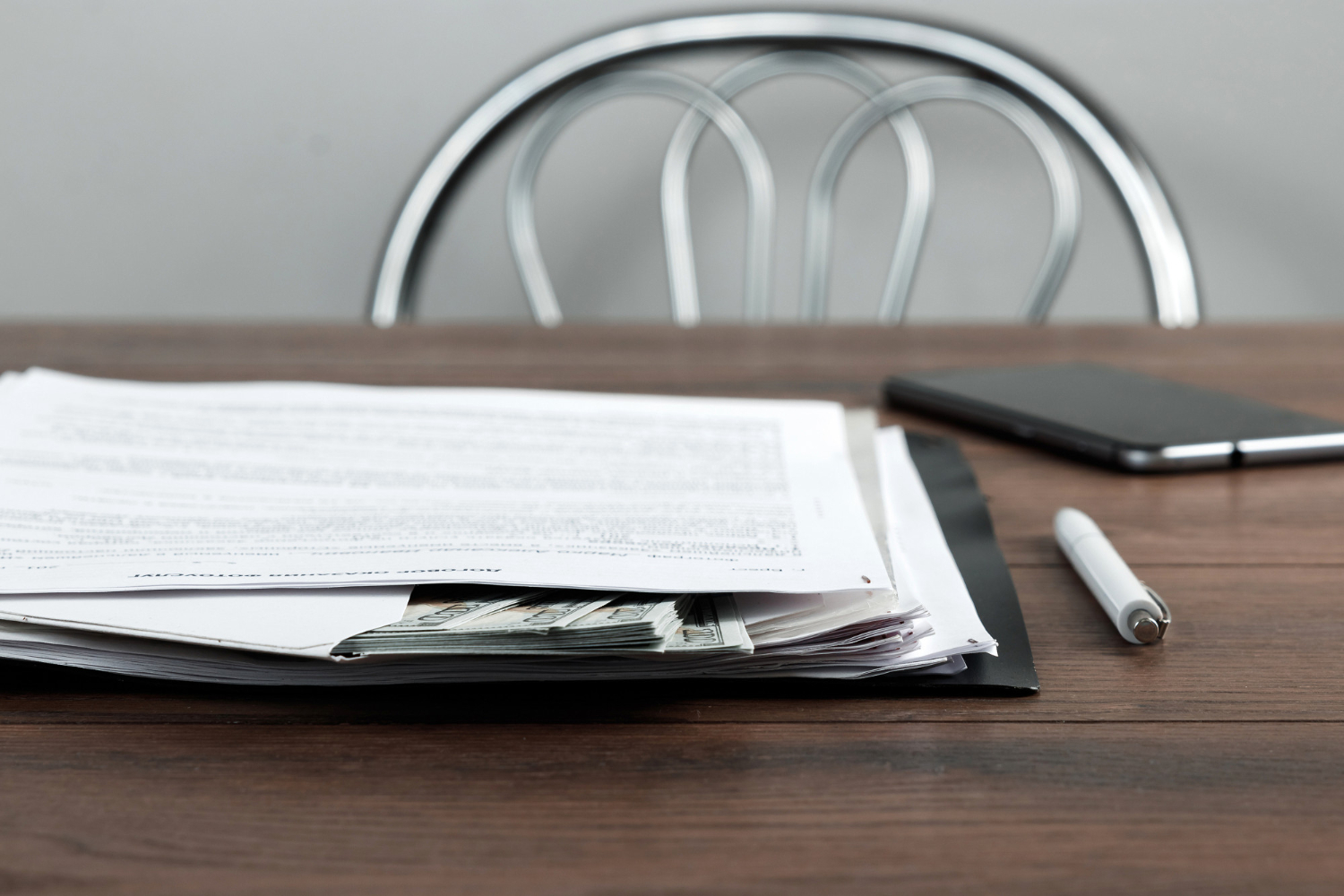 Council tax bill or financial paperwork on a table