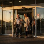 elderly man discharged from hospital